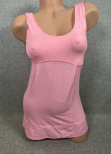 Lululemon Hustle and Bustle Tank Top Womens Size 4 Pink Stripe V-Neck Workout Photo 0