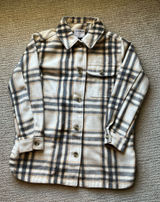 Old Navy Neutral Plaid Shirt Jacket Shacket Cream Tan Women’s Small Photo 0