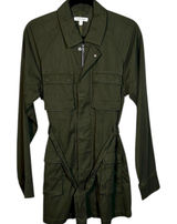 NWT GOOD AMERICAN‎ Anthropologie Olive Green Utility Belted Jacket Coat 2 Medium Photo 0