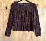 Gap Women's Tiered Animal Print Blouse Long Sleeve Cheetah Print Sz M Photo 0