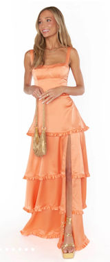 Show Me Your Mumu Lady Corset Dress Cantaloupe Luxe Satin Photo 0