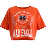 E5‎ College Classics Cropped T-Shirt Orange Auburn War Eagle Women Medium NWT Photo 0