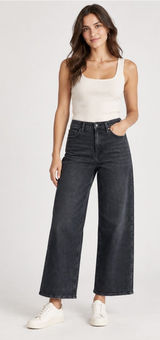 Quince Bella Wide Leg Jeans Faded Black Size 32 Photo 0