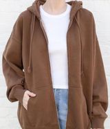 Brandy Melville Zip-Up Hoodie Christy Brown Photo 0