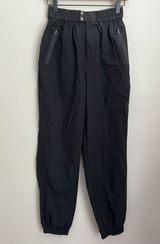 Halara Ablack Nylon jogger pants elastic waist zip pockets XS NEW Photo 0