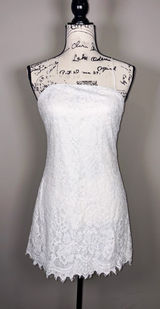 Trixxi White Lace Mini Dress Womens Size Small Spaghetti Strap Sleeveless Party Photo 0