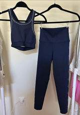 Beach riot navy blue set sports bra and leggings Photo 0