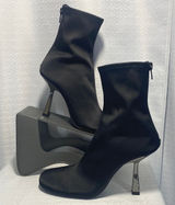 Zara Black Fabric Sock Boots Metallic Stiletto Heel Ankle Booties EU 38 3108/710 Photo 0
