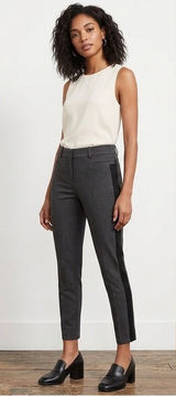 Banana Republic Sloan Slim Ankle Pants Gray Black Tuxedo Side Stripe Womens‎ 4 Photo 0
