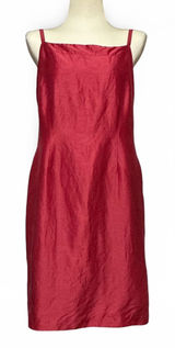 Harold's Linen Silk Sleeveless Knee Length Cocktail Dress Burgundy 14 Photo 0