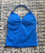Dfyne Eletric Blue Strappy Halter Top Photo 0