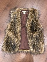 Staring At Stars Faux Fur Women’s Vest in Brown Size Small - C54-132 Photo 0