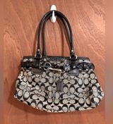 Coach Signature Hampton Black Handbag Tote Photo 0