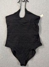 Aerie Women's XL Black Textured Halter One Piece Swimsuit Full Coverage New Photo 0
