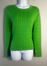 Vtg Polo Jeans Co. Ralph Lauren Women's L Cable Knit Sweater Lime Green Japan Photo 0