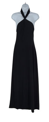 David Meister‎ Womens Black Halter Neck Sleeveless Maxi Gown Dress Size 6 Photo 0