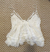 Free People White Tank Top Lace Photo 0