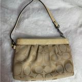 COACH Cream Signature Canvas Wristlet Photo 0