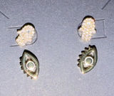 NEW QUAY Hamsa Hand‎ & Evil Eye Crystal Stud Earrings Gold Tone 2 Pair Box Photo 0