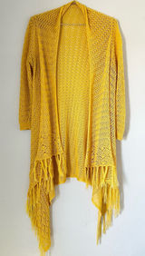 Boutique Yellow Knit Duster Cardigan Sweater Photo 0