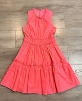Lilly Pulitzer Dress Size 2 Elina Stretch Sleeveless Ruffle Pocket Coral Spritz Photo 0