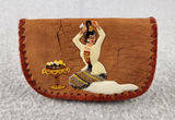 Vtg Handmade MANDALAY BURMA Leather Wallet Change Coin Purse Burmese‎ souvenir Photo 0