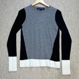 Colorblock Sweater Womens S French Connection Gray Black White Minimalist Mod Photo 0