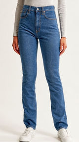 Abercrombie 90s Slim Straight Jeans Curve Love Women’s 28 6 High Rise Denim Photo 0