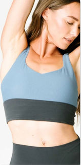 ZYIA Storm Parallel Luxe Adjustable Sports Bra Colorblock Mesh Racerback Small Photo 0