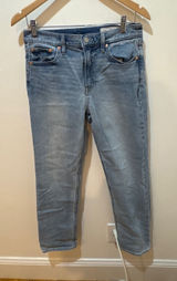 Gap 90s Straight High Rise Jeans Light Wash Blue Denim Size 28 6 Regular Photo 0
