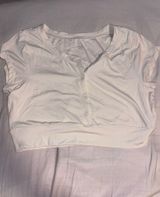 Aerie Cream Button-Up Crop Top Photo 0
