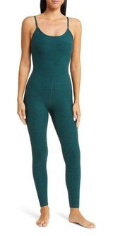 BEYOND YOGA Spacedye Uplevel Midi Jumpsuit Size Small Lunar Teal Heather Photo 0