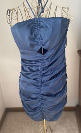 Le Lis Collection Navy Ruched Halter Cutout Mini Dress NWT Size M Photo 0