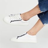 Tory‎ Burch Sport White Leather Ruffle Low Top Sneakers Lace Up Size 7 Photo 0