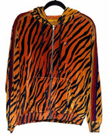Aviator Nation Classic Velvet Relaxed Zip Hoodie‎ Tiger Print Size Large Photo 0