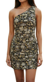 🆕 ZARA One Shoulder Floral Metallic Brocade Tiered Ruffle‎ Mini Dress NWOT XXS Photo 0