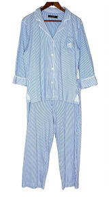 LRL Ralph Lauren Pajama Women's Size L Cotton 3/4 Sleeve Capri Pant Matching Set Photo 0
