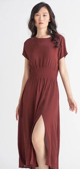 Aritzia Wilfred Maxime Dress Color Brown Size Medium Photo 0