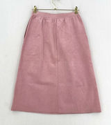 Vintage Blassport Bill Blass Ultrasuede Skirt 10 Pink A Line Midi 70s 80s Retro Photo 0
