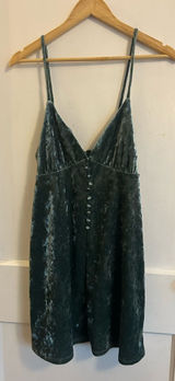 Forest Green Velour Mini Dress Size M Photo 0