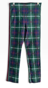 Gretchen Scott Gripeless Pull On Slim Fit Pants Green Tartan Plaid Size Small Photo 0