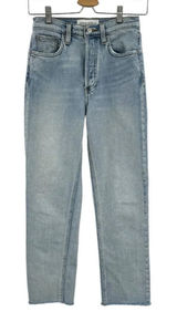 Aritzia Denim Forum The Arlo High Rise Straight Jeans Light Wash Blue Size 25 Photo 0