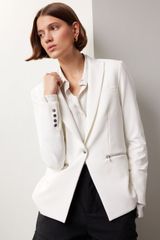 Veronica Beard Iconic Scuba Dickey Blazer Jacket in White Size 14 Photo 0