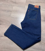 Levis 724 High Rise Straight Leg Jeans Dark Wash Side Slit Hem A8741 32 / 14 Reg Photo 0