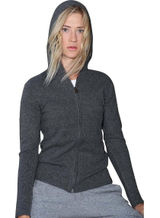 Citizen Cashmere Paris Zip Grey Hoodie Lounge Cozy Longsleeve Sweatshirt Size L Photo 0