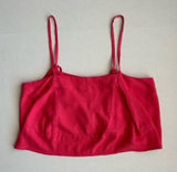 Free People Pink Linen Blend‎ Cropped Camisole Top Button Back Small NEW Photo 0