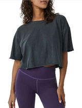 Free People Movement Crew Neck Short Sleeve Inspire Oversized Boxy Cropped Shirt Photo 0