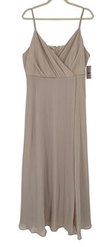 Birdy Grey Kaia Chiffon Dress Neutral Champagne 1X Bridesmaid Maxi‎ NWT Photo 0