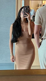 SKIMS Soft Lounge Slip Dress Long Camel Photo 0