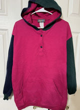 VTG Women Retro 90's‎ Paris Sport Club pullover Hoodie Color Block-L Photo 0